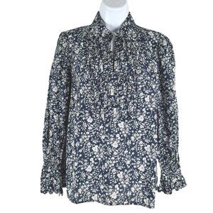 J. Crew Scalloped Popover Top XS Liberty Summer Blooms Fabric Floral TP-3579